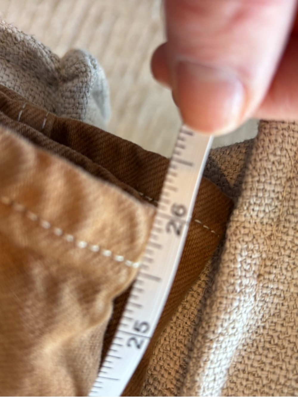 Reformation Tan Cargo Pants with Red Side Panels 107 - Picture 7 of 7